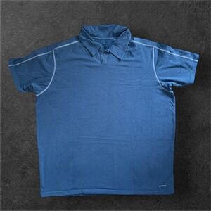 Patagonia Polo Shirt  Mens XXL Blue Organic Cotton Blend Contrast Stitch